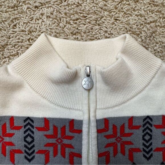 Perfect Moment Nordic Half Zip Sweater in Snow White Merino Wool Medium - Picture 6 of 7